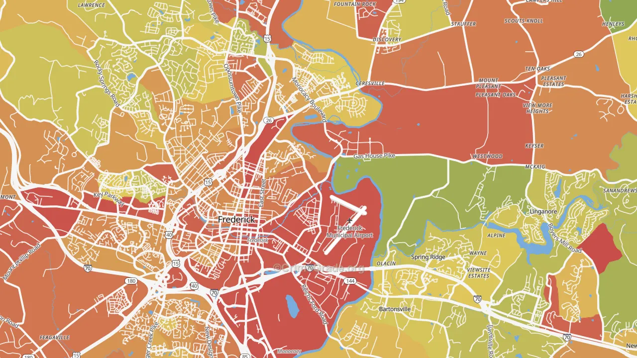 21701, MD Map of Drug-Related Crime Rates