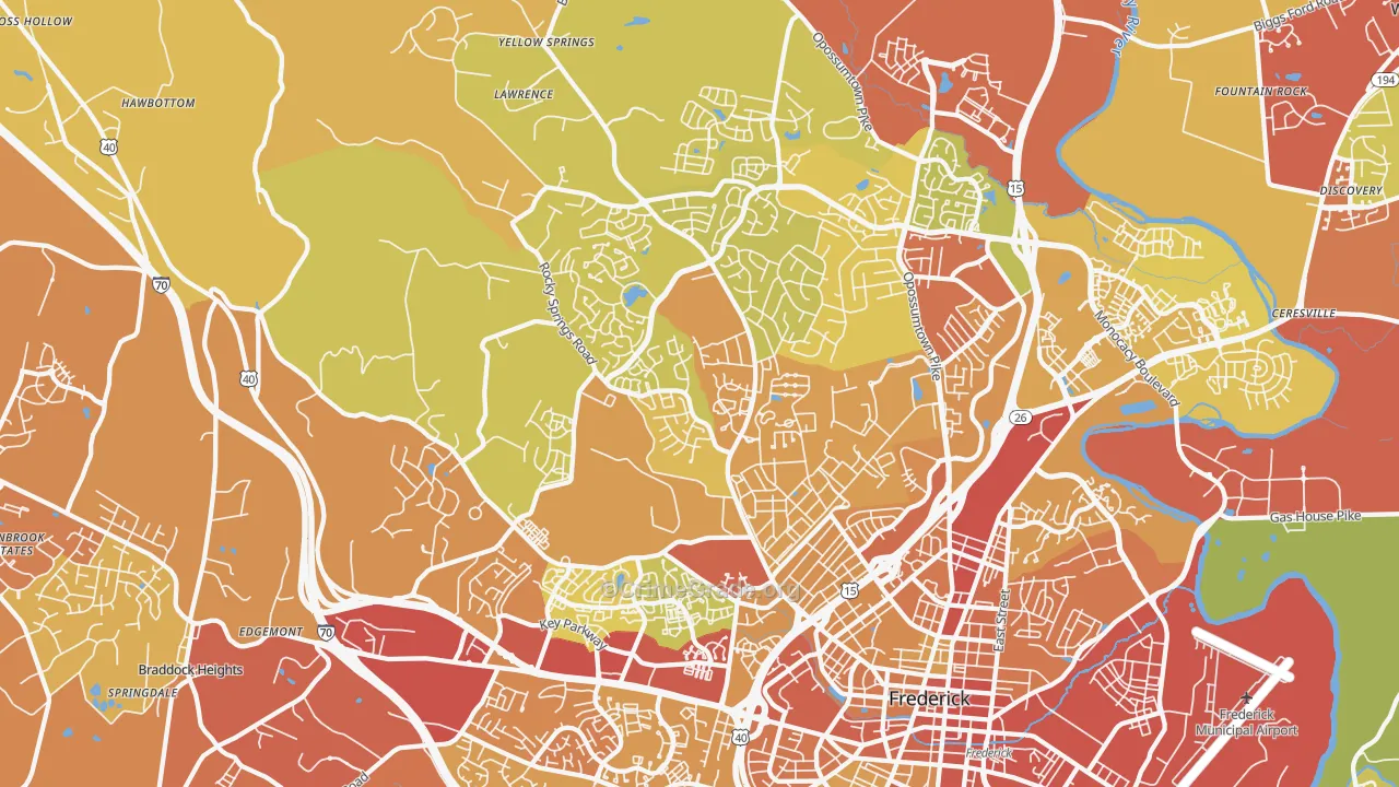 21702, MD Map of Drug-Related Crime Rates