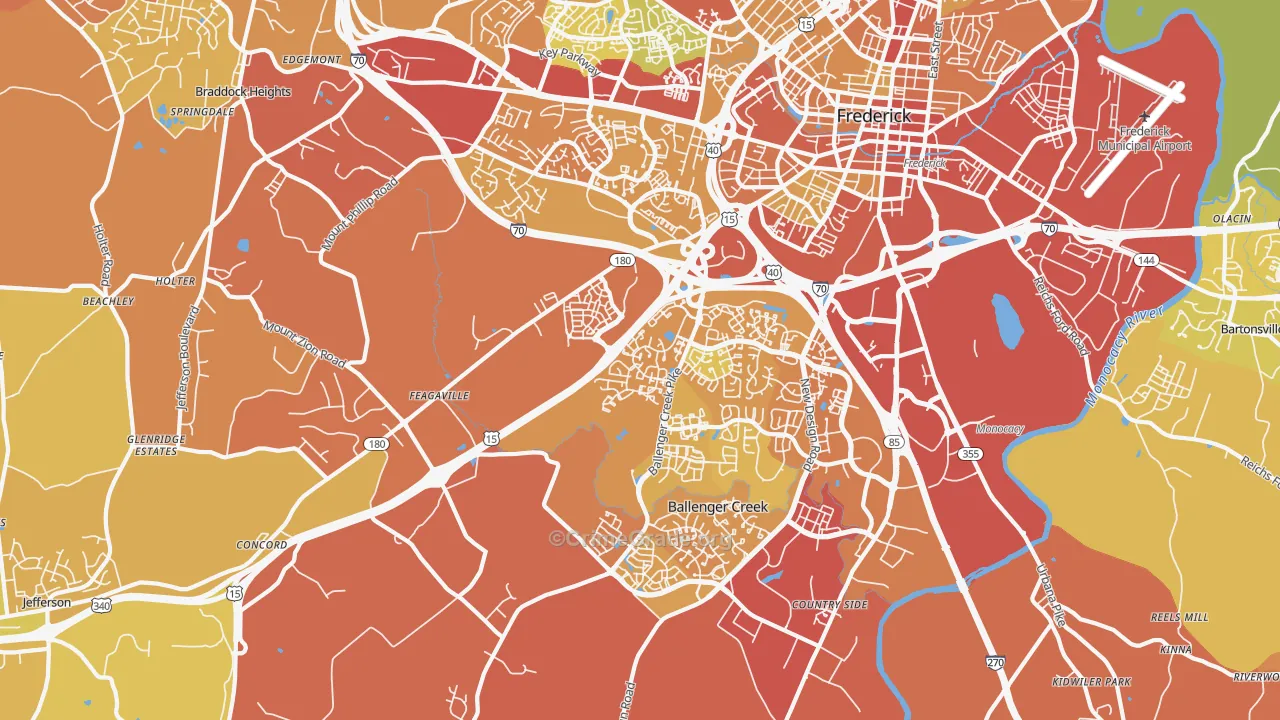21703, MD Map of Drug-Related Crime Rates