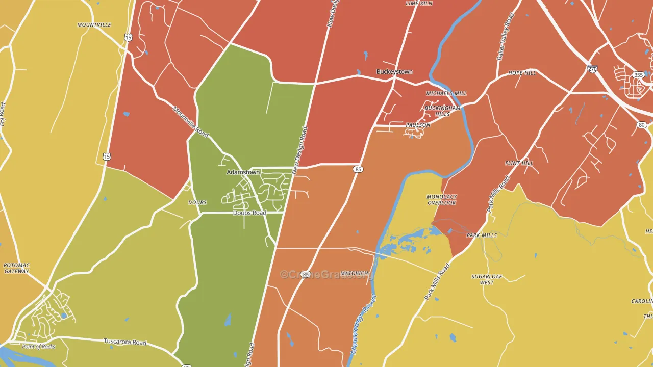 21710, MD Map of Drug-Related Crime Rates