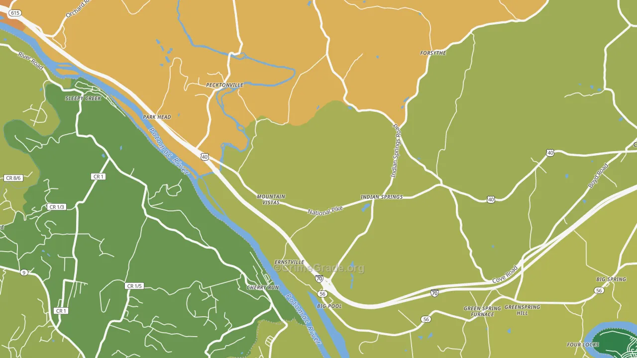 21711, MD Map of Drug-Related Crime Rates