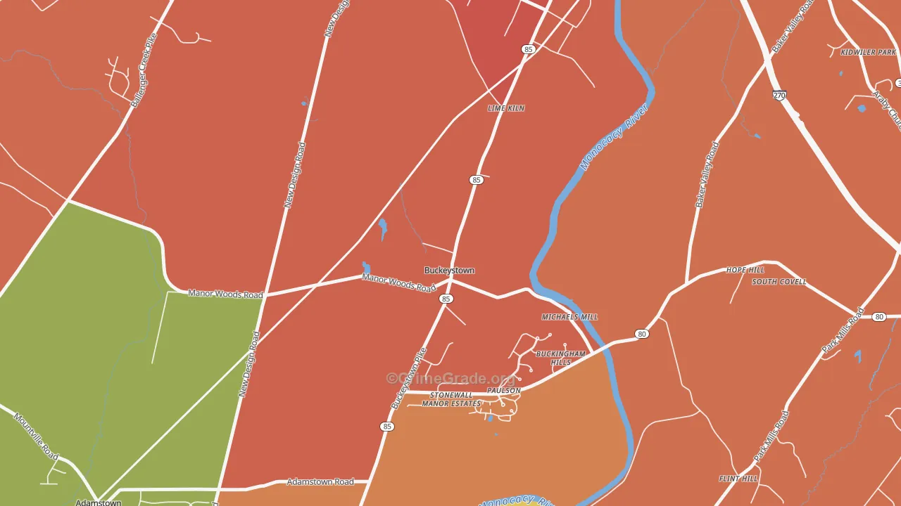 21717, MD Map of Drug-Related Crime Rates