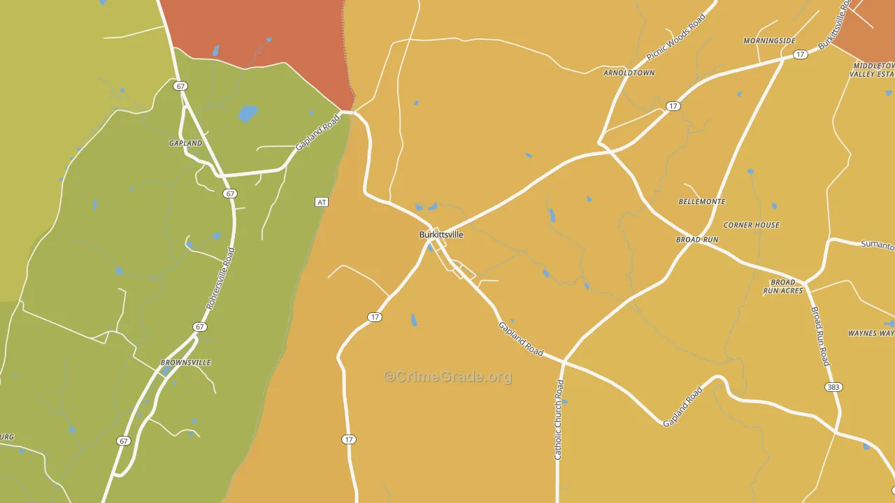 21718, MD Map of Drug-Related Crime Rates