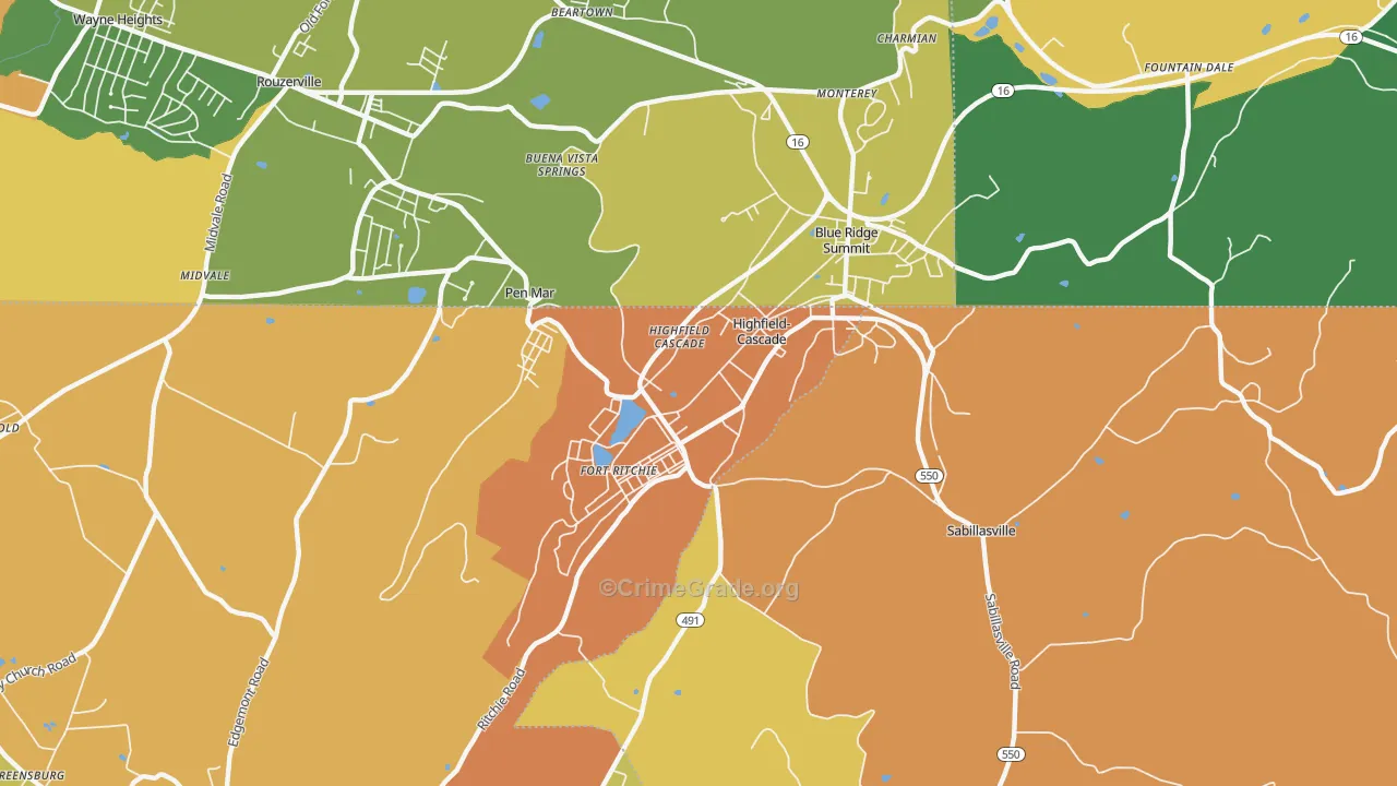 21719, MD Map of Drug-Related Crime Rates
