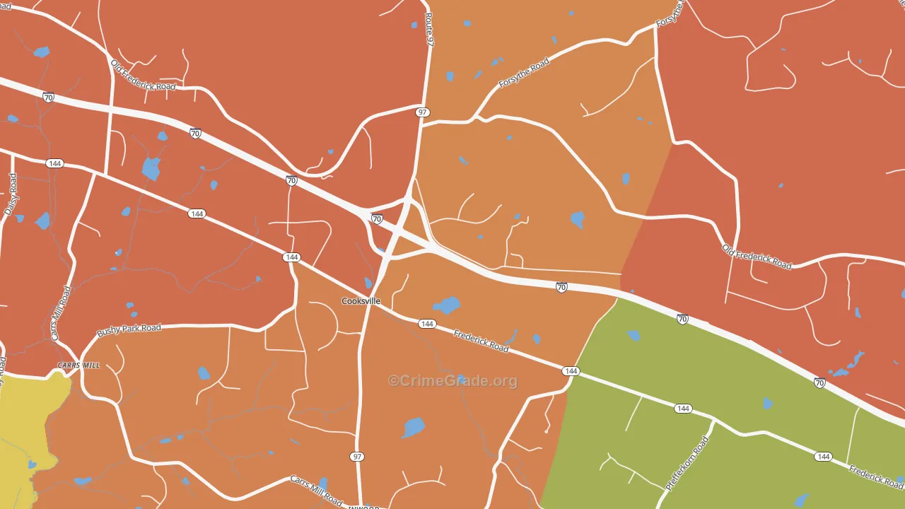 21723, MD Map of Drug-Related Crime Rates