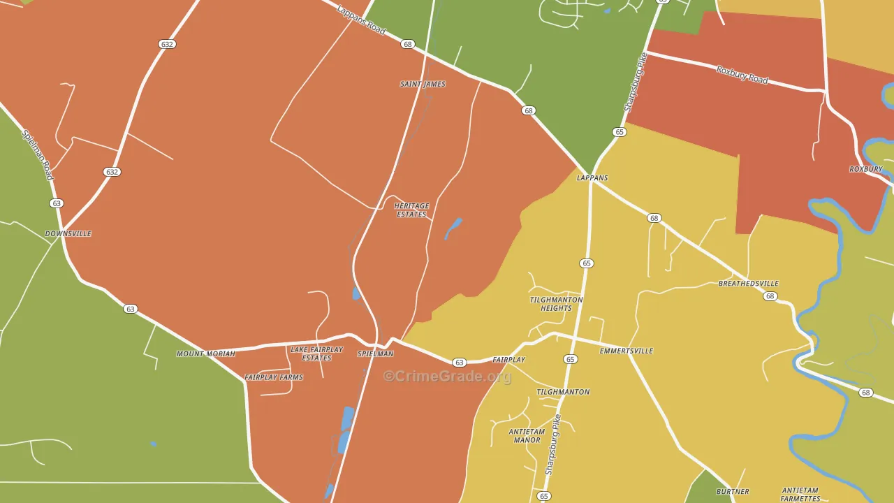 21733, MD Map of Drug-Related Crime Rates
