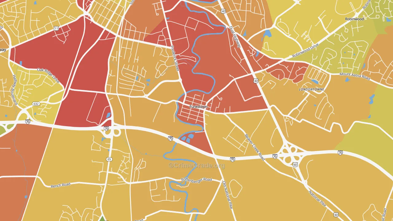21734, MD Map of Drug-Related Crime Rates