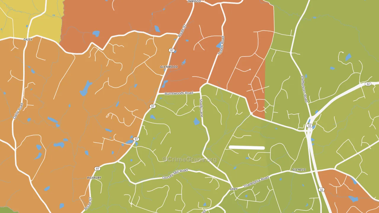 21738, MD Map of Drug-Related Crime Rates