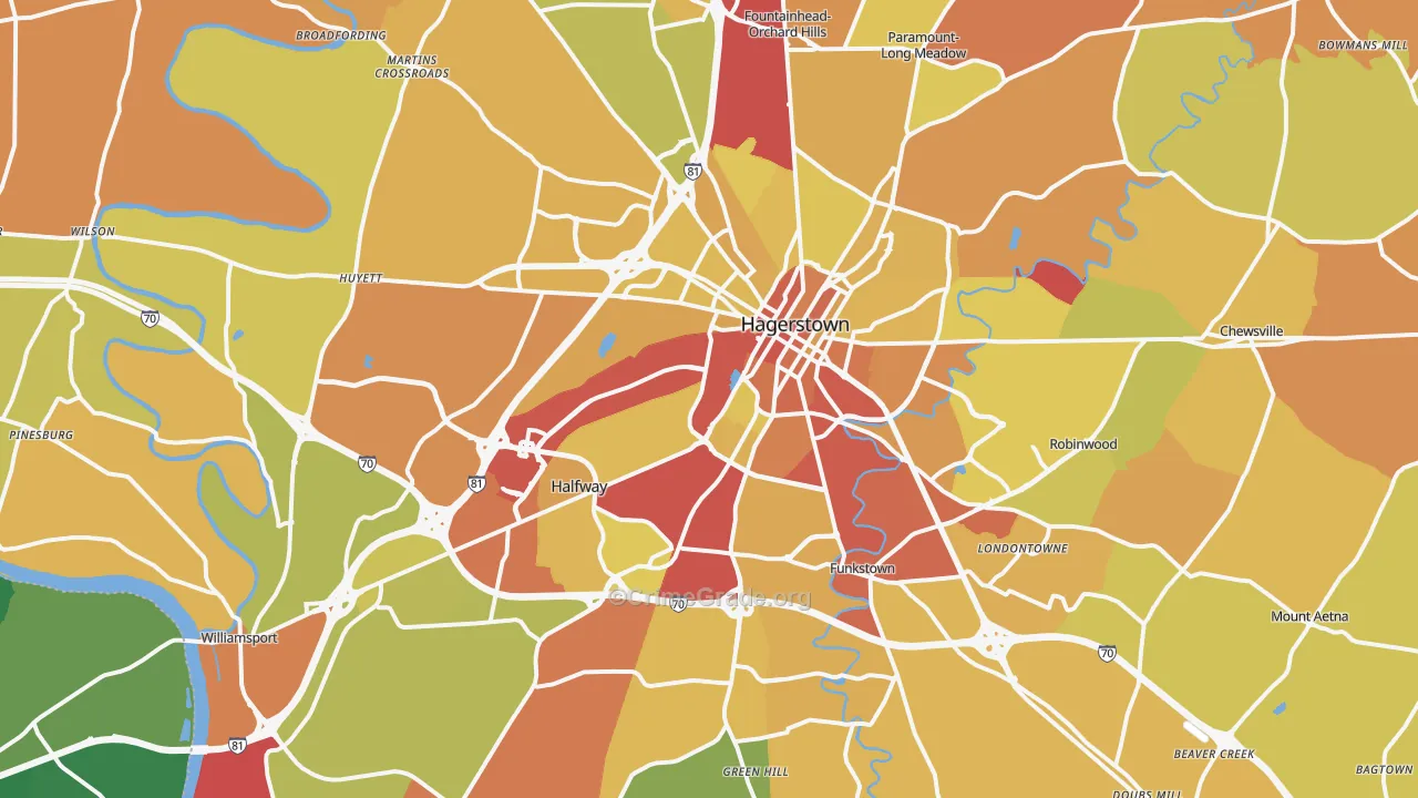 21740, MD Map of Drug-Related Crime Rates