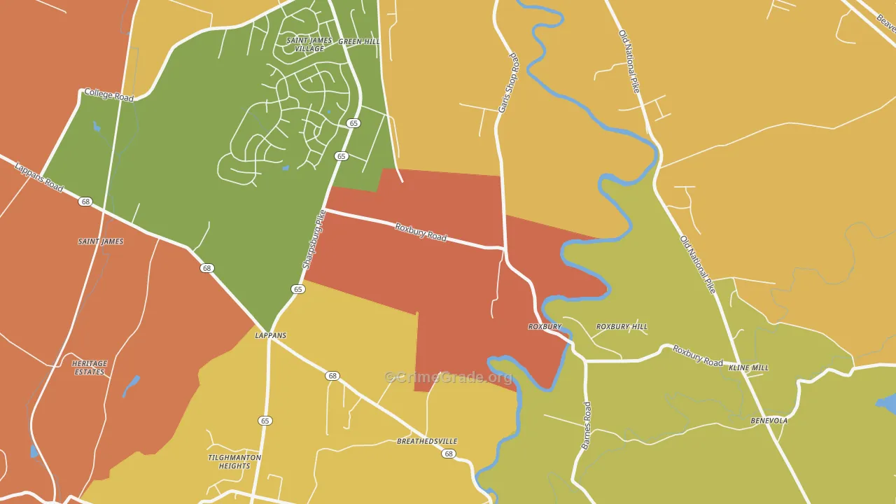 21746, MD Map of Drug-Related Crime Rates