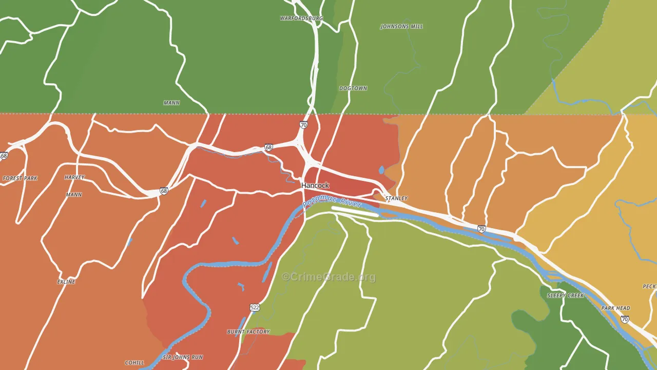 21750, MD Map of Drug-Related Crime Rates
