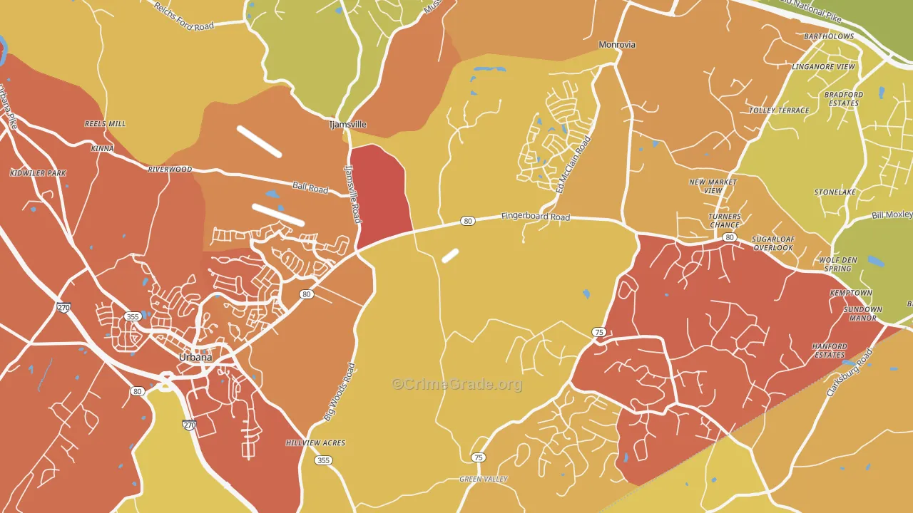 21754, MD Map of Drug-Related Crime Rates