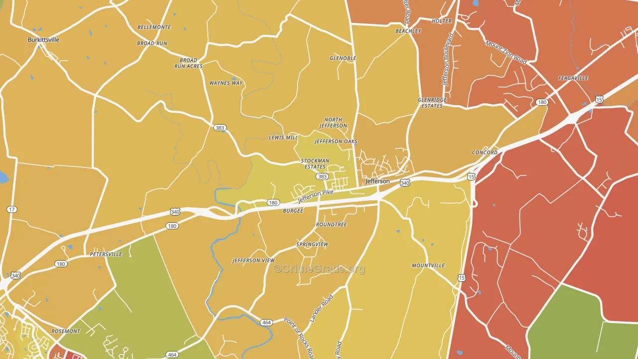 21755, MD Map of Drug-Related Crime Rates