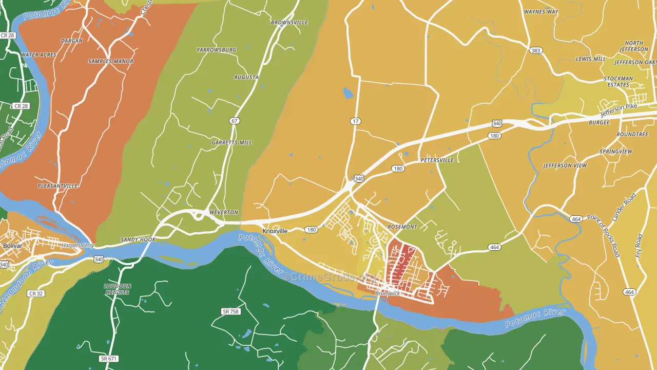 21758, MD Map of Drug-Related Crime Rates