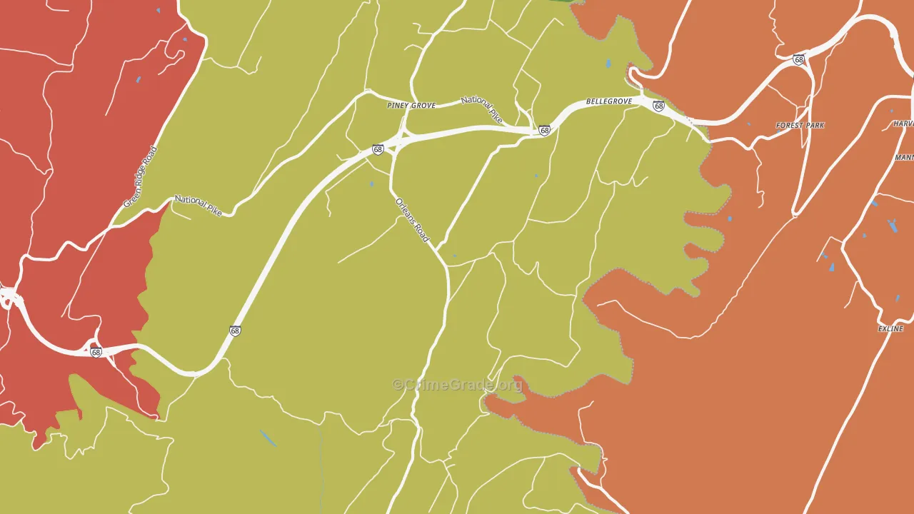 21766, MD Map of Drug-Related Crime Rates