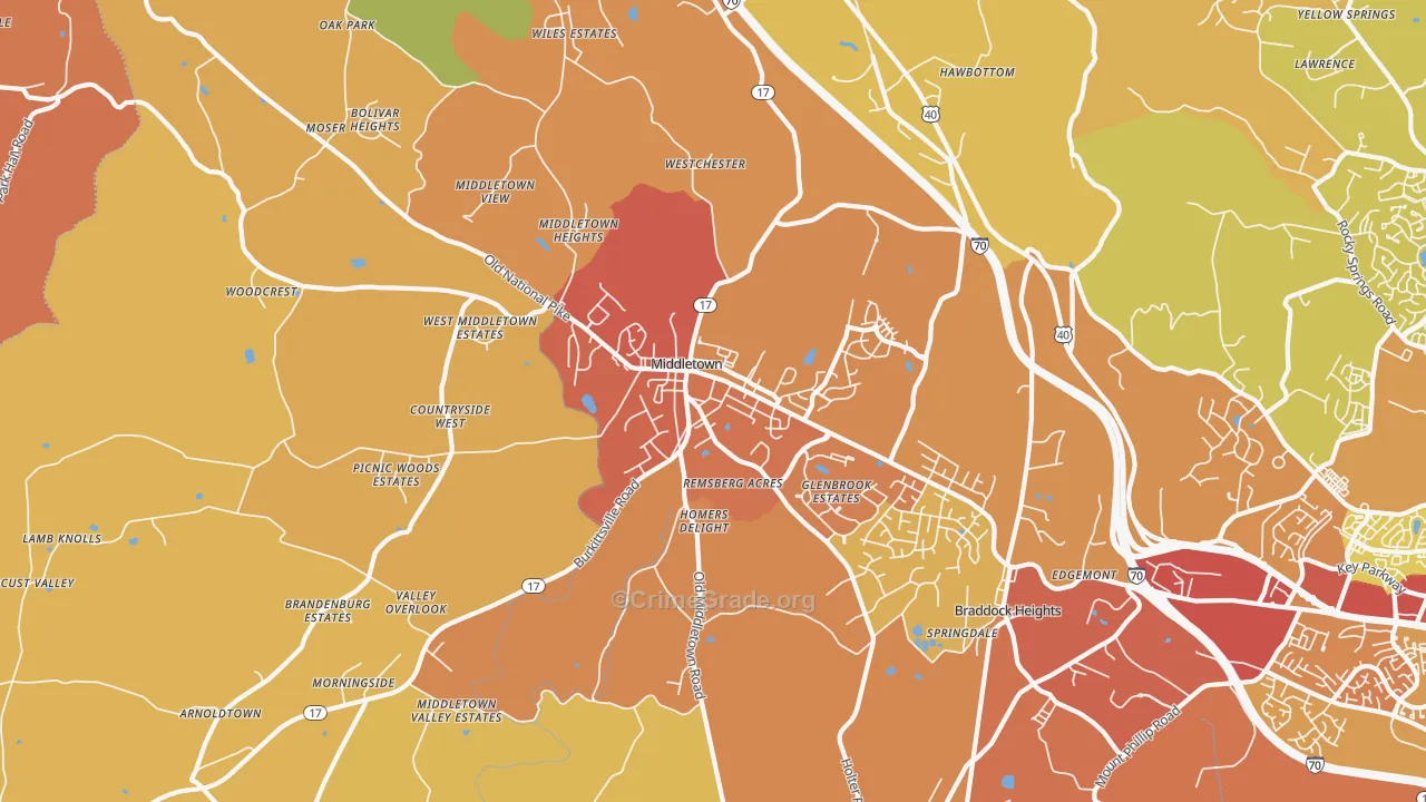 21769, MD Map of Drug-Related Crime Rates
