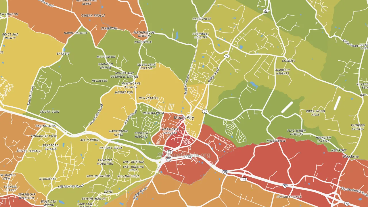 21771, MD Map of Drug-Related Crime Rates