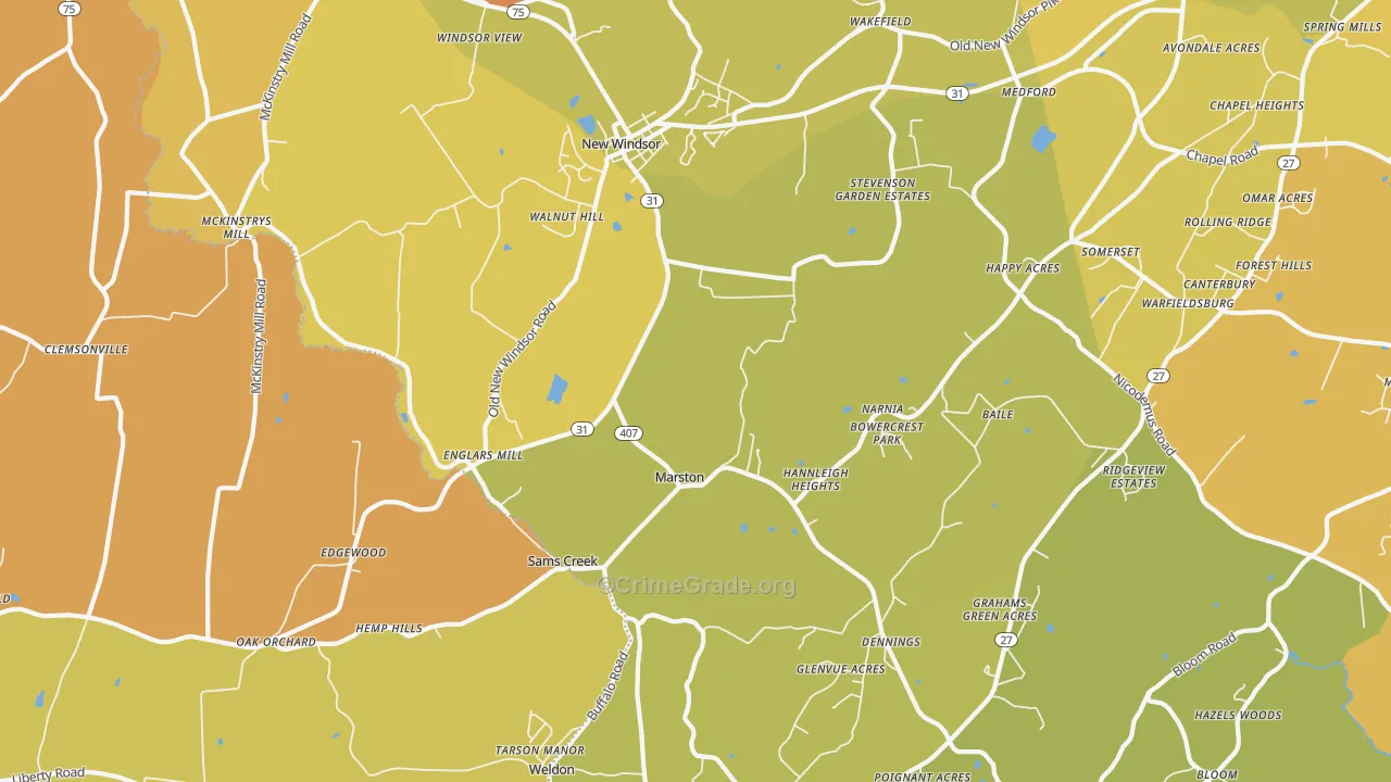 21776, MD Map of Drug-Related Crime Rates