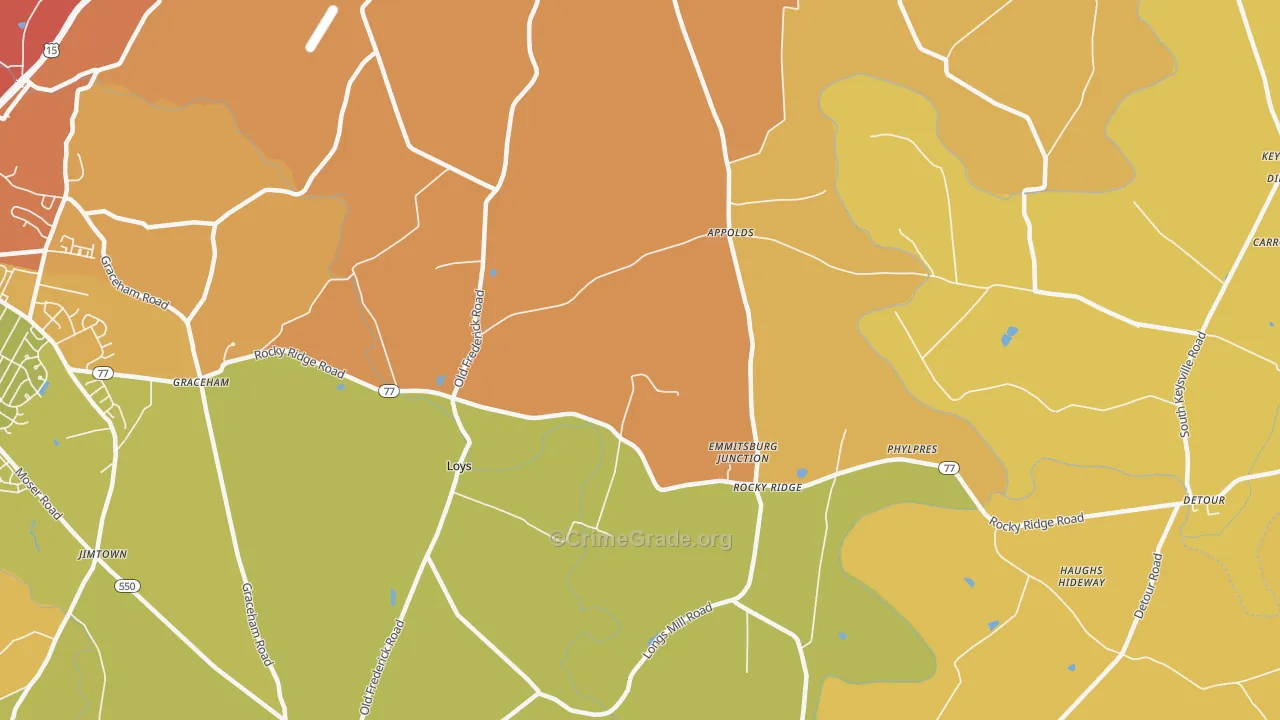 21778, MD Map of Drug-Related Crime Rates