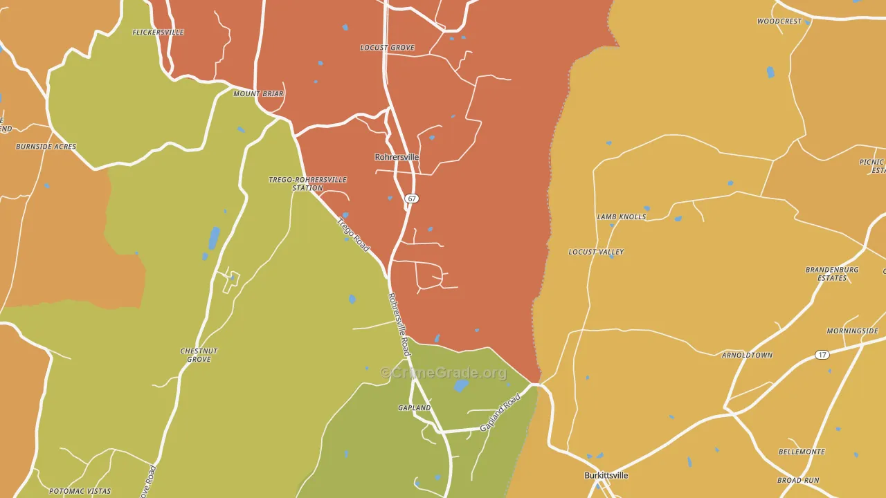 21779, MD Map of Drug-Related Crime Rates