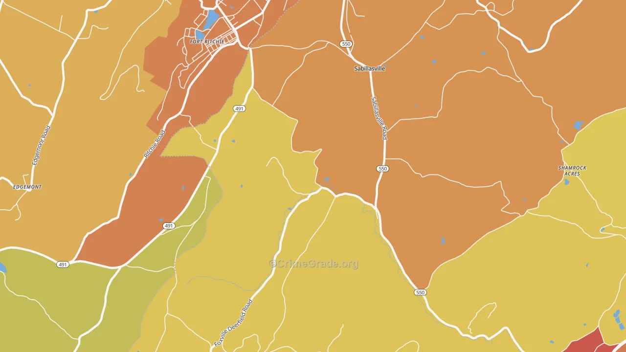 21780, MD Map of Drug-Related Crime Rates