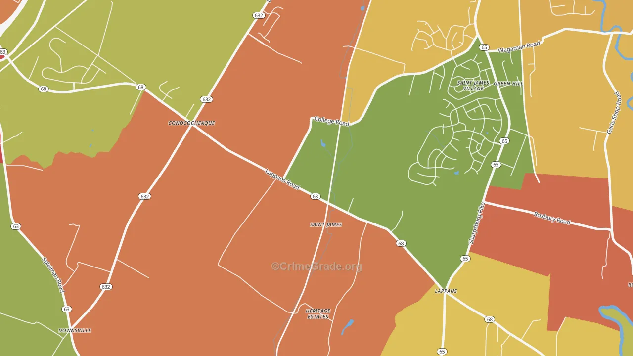 21781, MD Map of Drug-Related Crime Rates