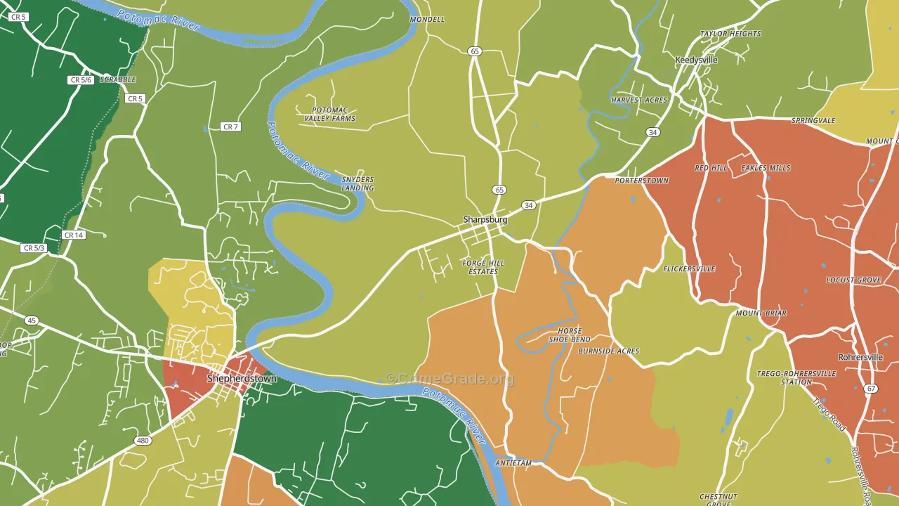 21782, MD Map of Drug-Related Crime Rates