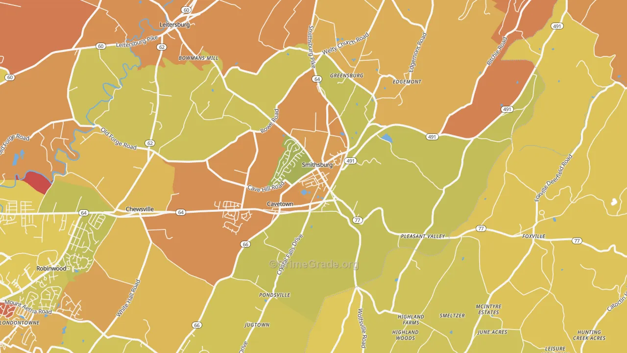 21783, MD Map of Drug-Related Crime Rates