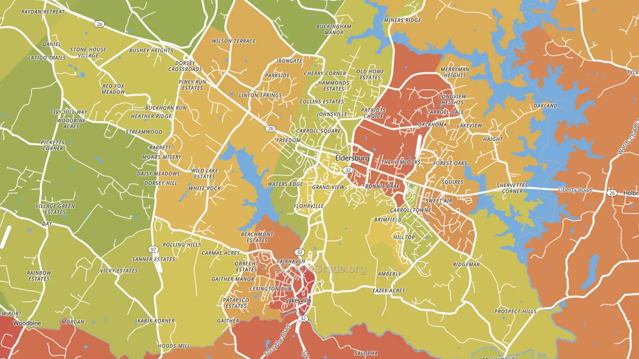 21784, MD Map of Drug-Related Crime Rates