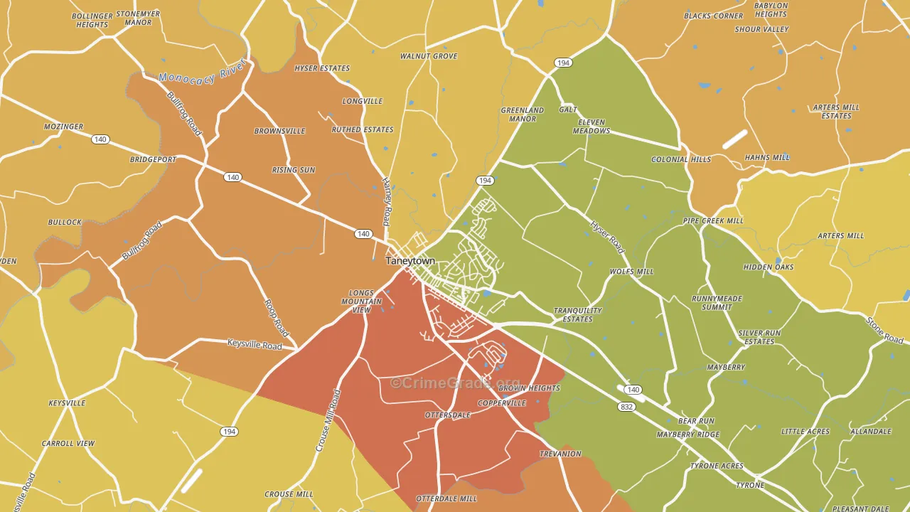21787, MD Map of Drug-Related Crime Rates
