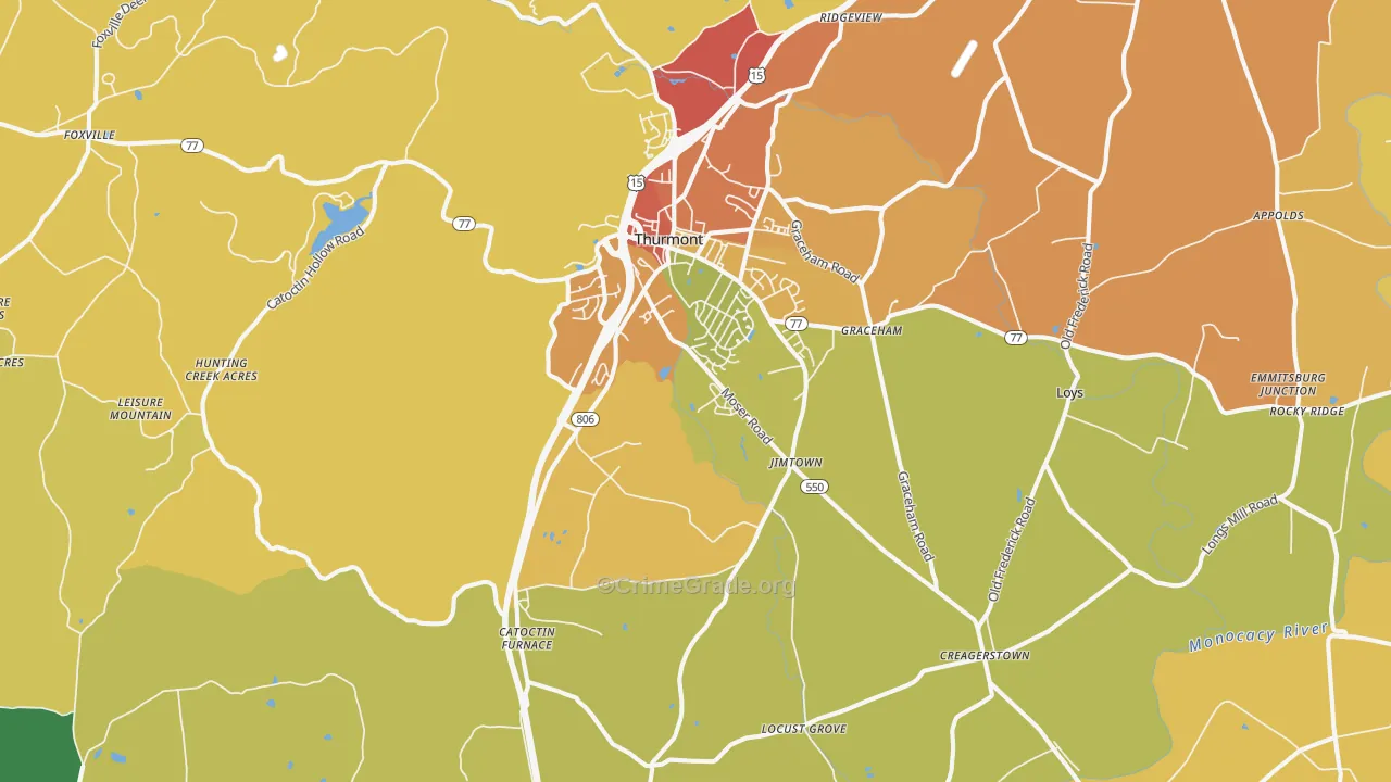 21788, MD Map of Drug-Related Crime Rates