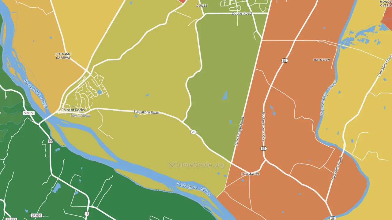 21790, MD Map of Drug-Related Crime Rates