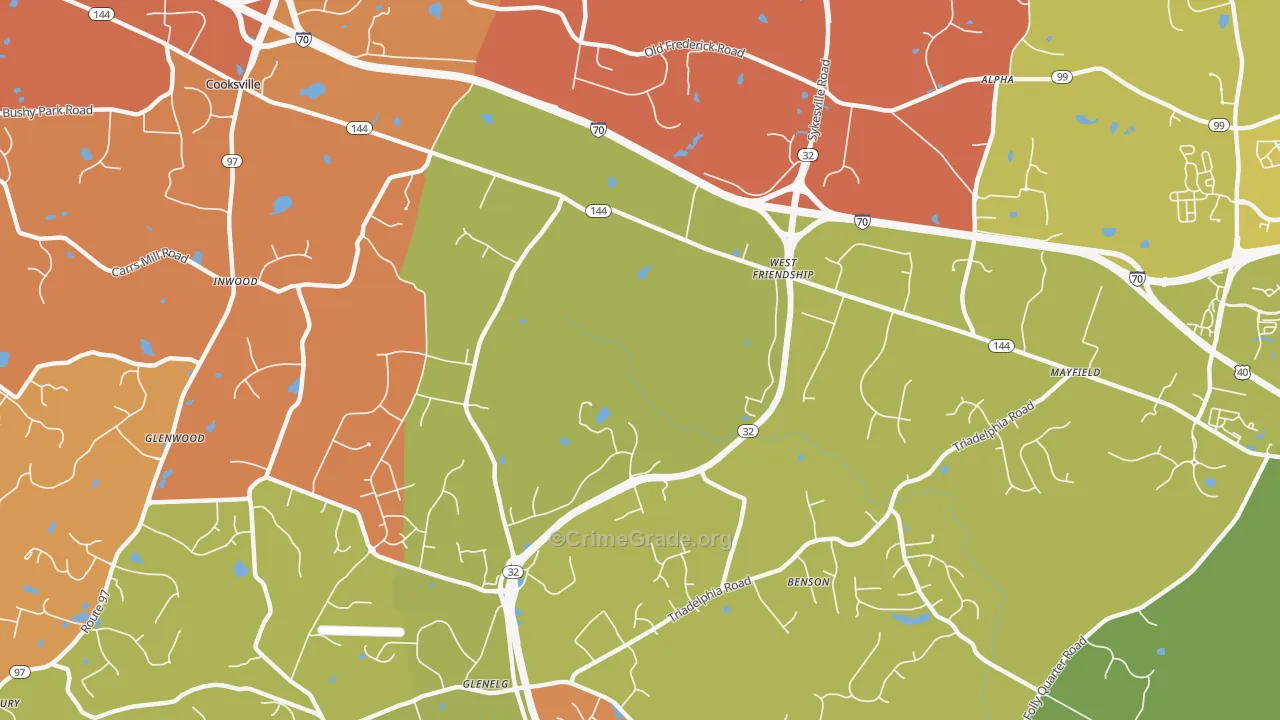 21794, MD Map of Drug-Related Crime Rates