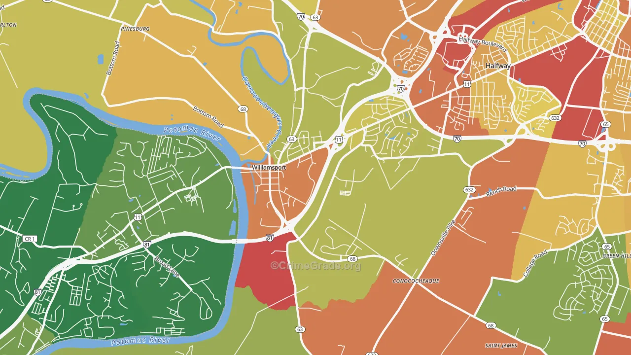 21795, MD Map of Drug-Related Crime Rates