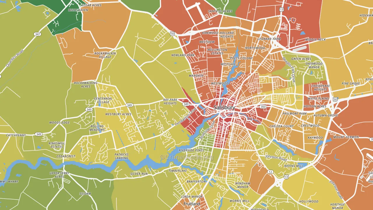 21801, MD Map of Drug-Related Crime Rates