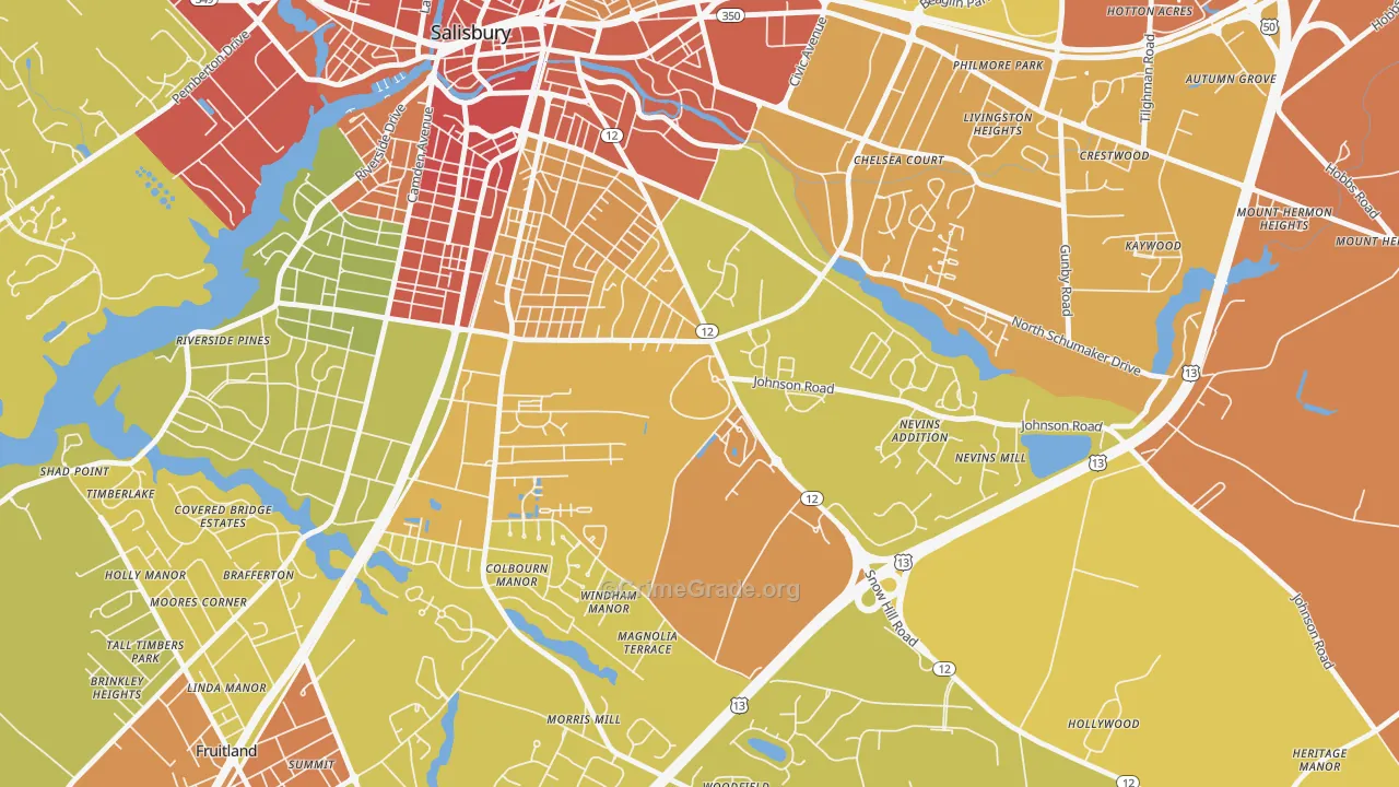 21802, MD Map of Drug-Related Crime Rates