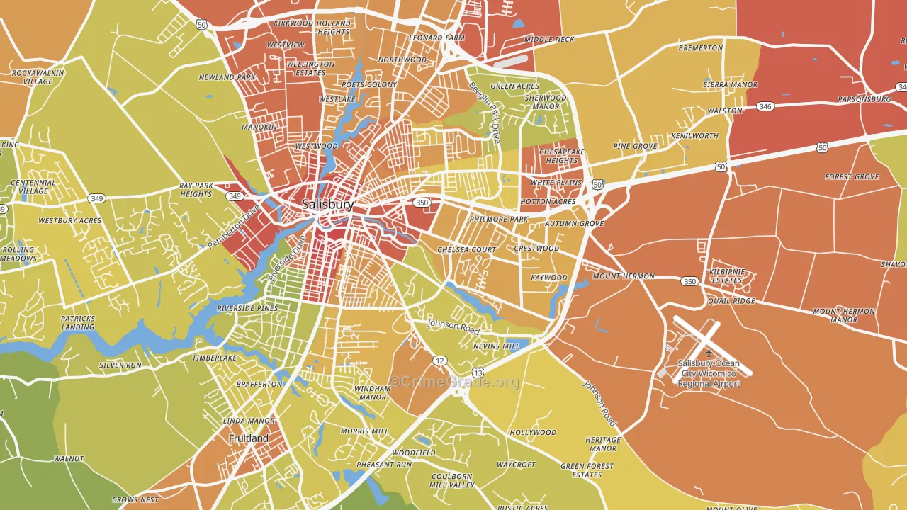 21804, MD Map of Drug-Related Crime Rates