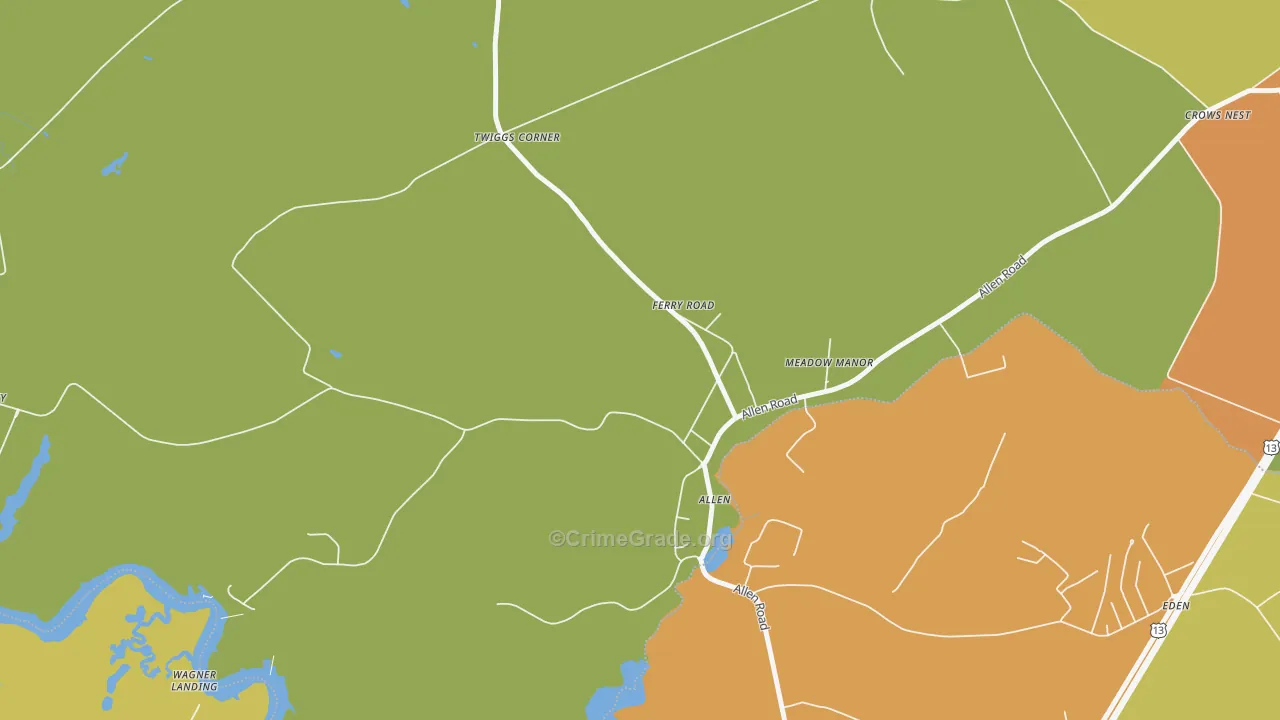 21810, MD Map of Drug-Related Crime Rates