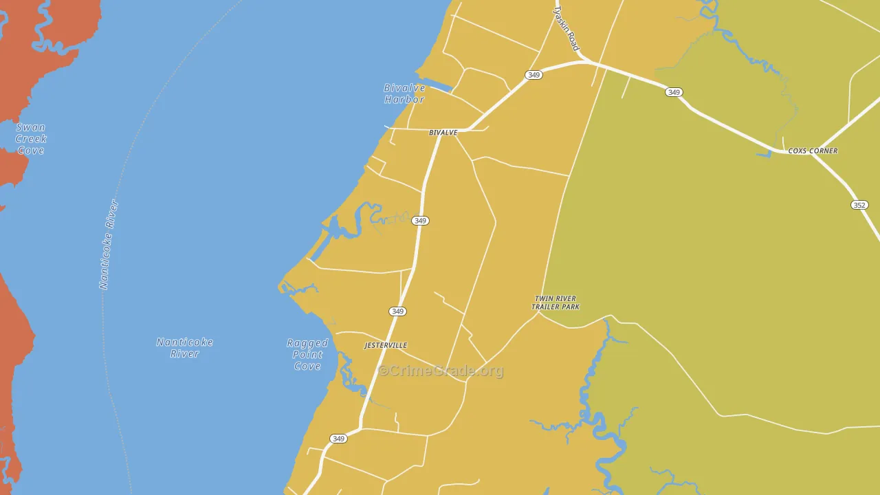 21814, MD Map of Drug-Related Crime Rates