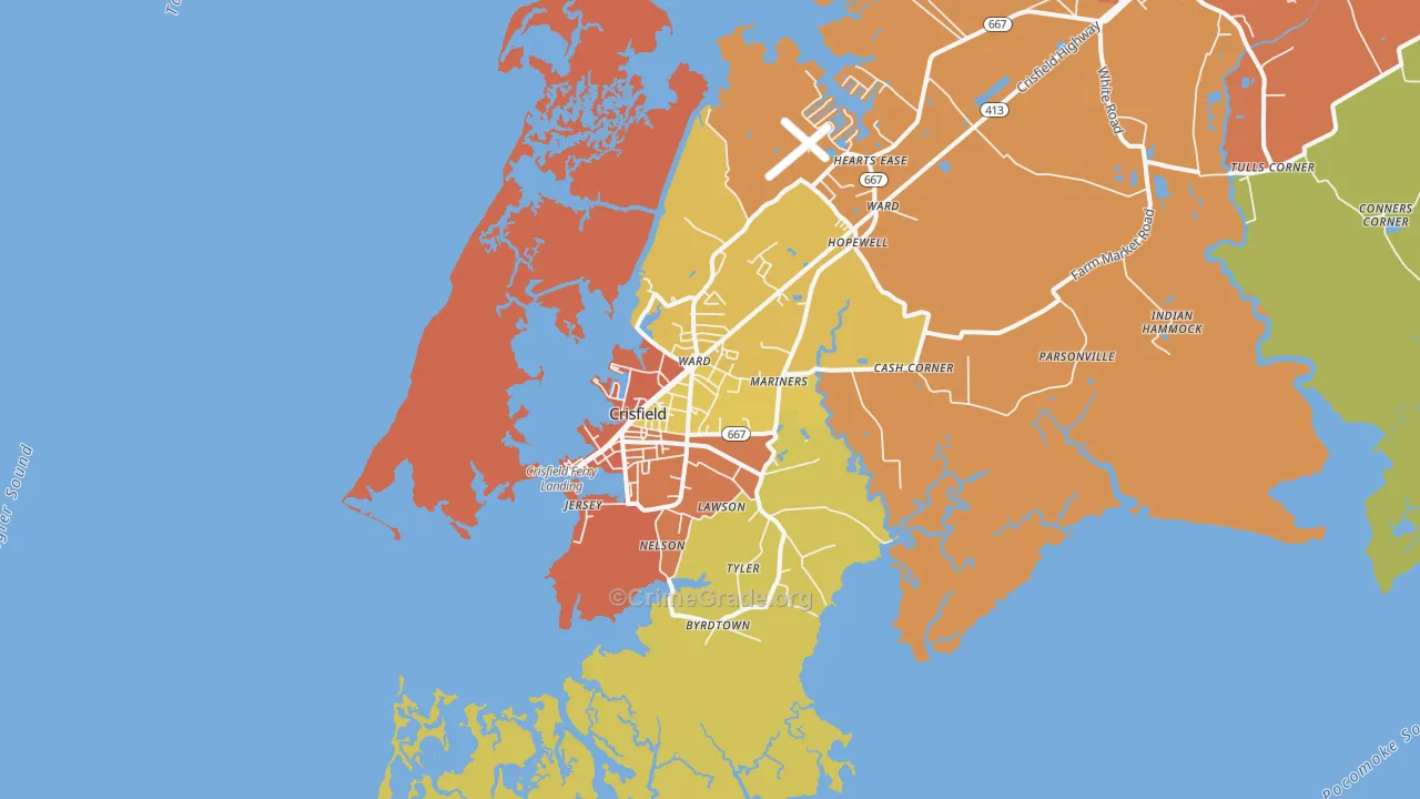 21817, MD Map of Drug-Related Crime Rates