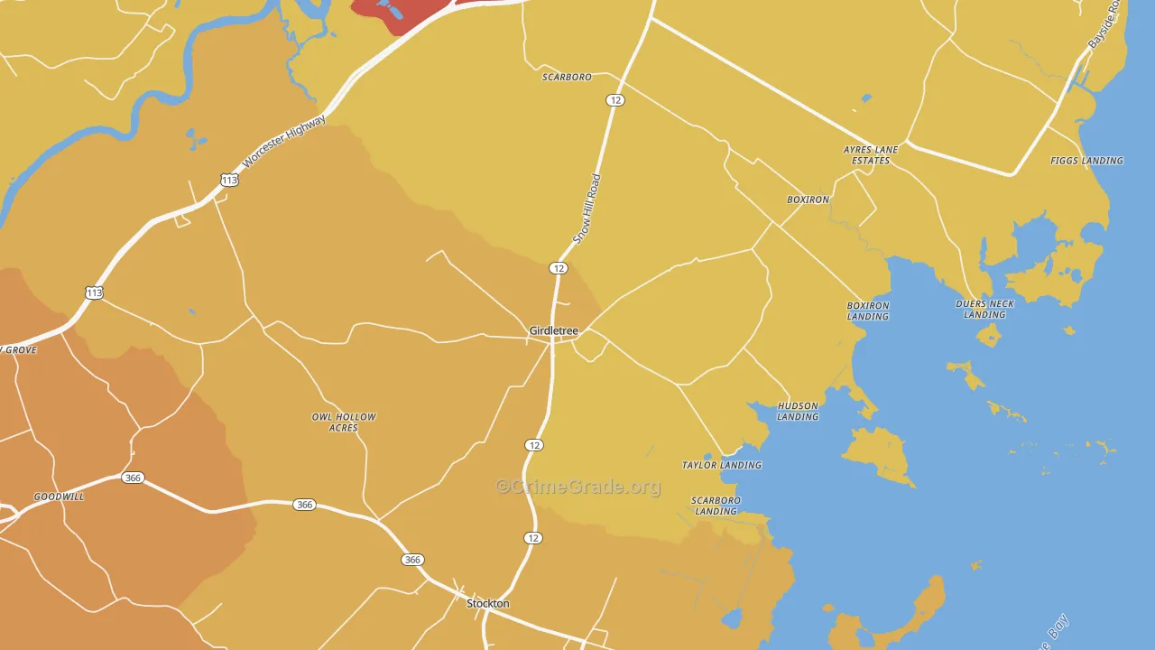 21829, MD Map of Drug-Related Crime Rates