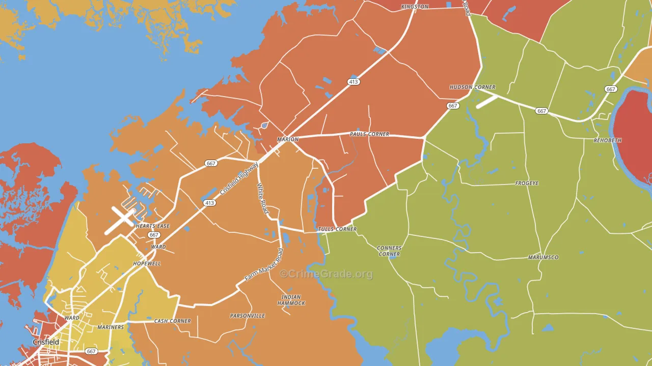 21838, MD Map of Drug-Related Crime Rates