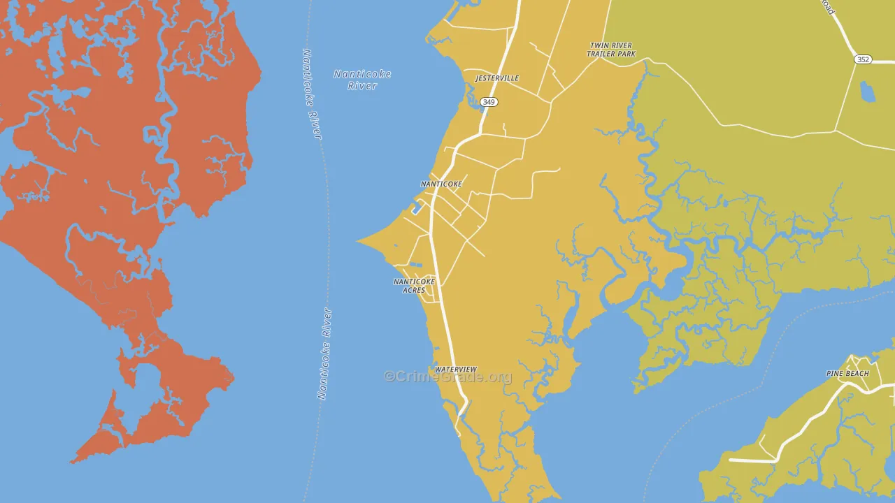 21840, MD Map of Drug-Related Crime Rates