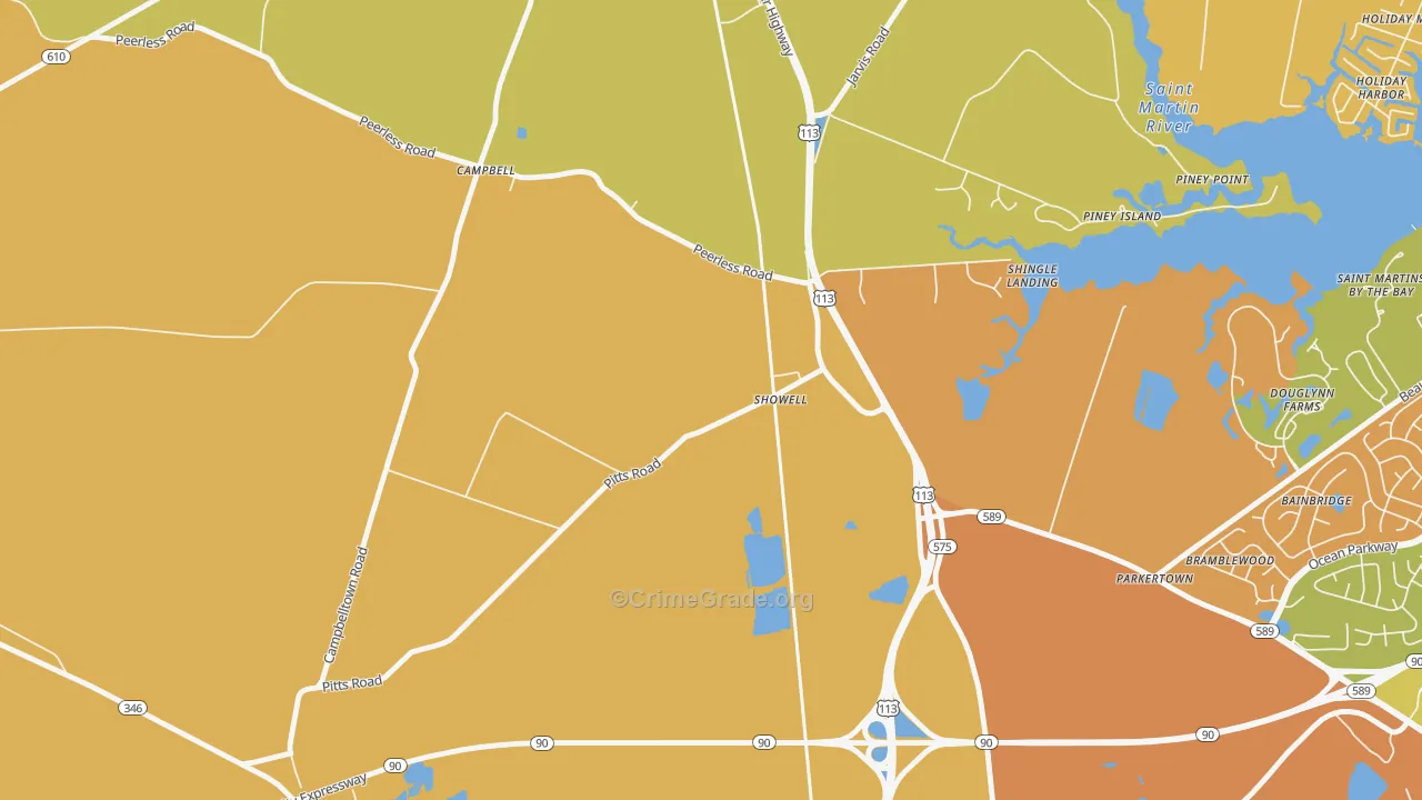 21862, MD Map of Drug-Related Crime Rates