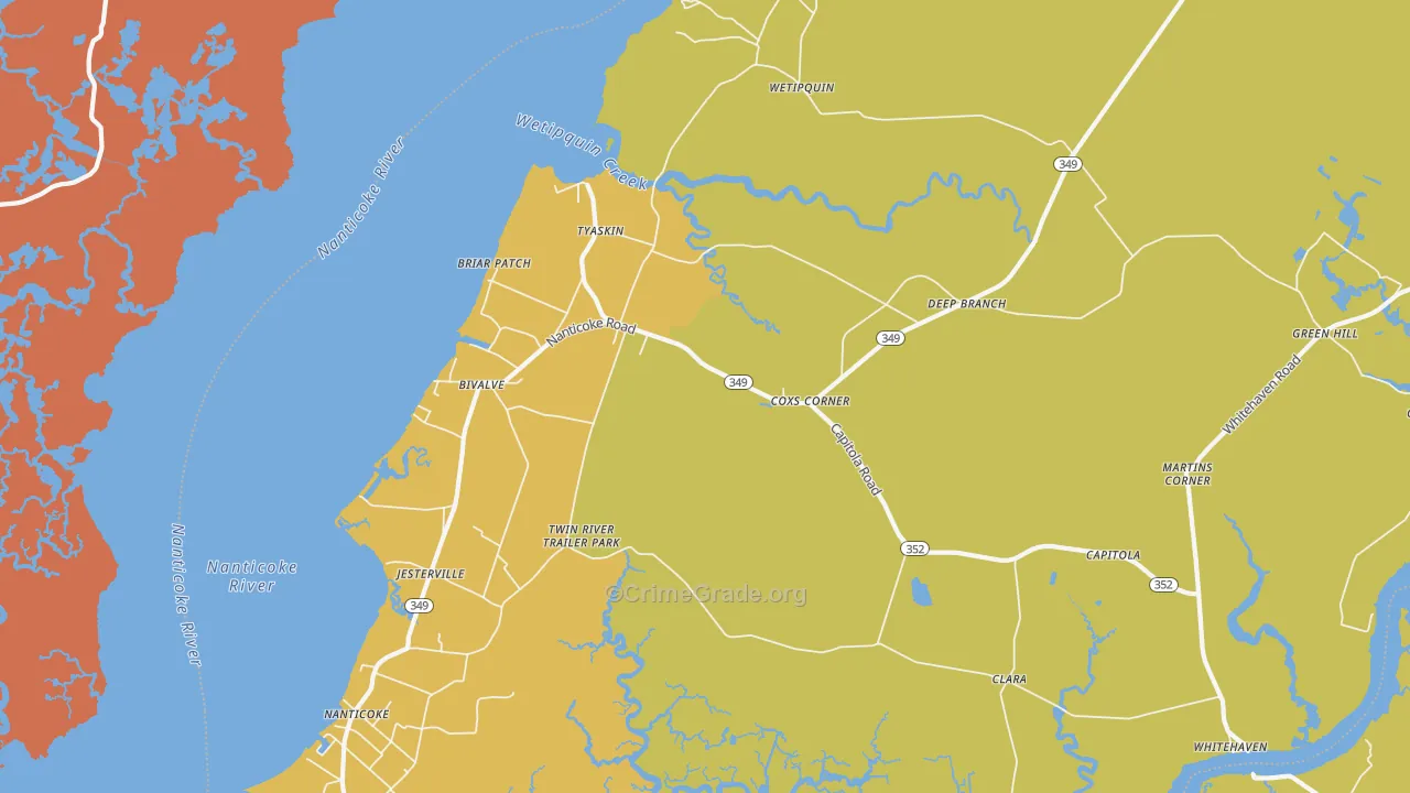 21865, MD Map of Drug-Related Crime Rates