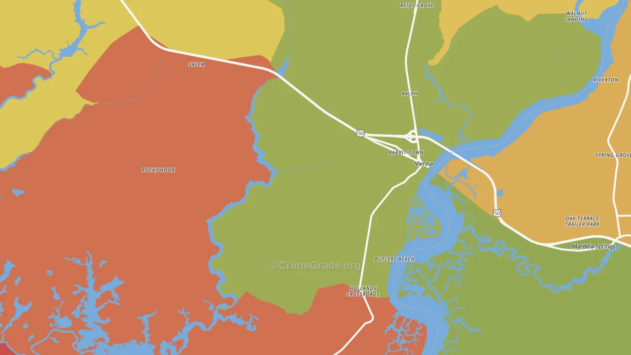 21869, MD Map of Drug-Related Crime Rates