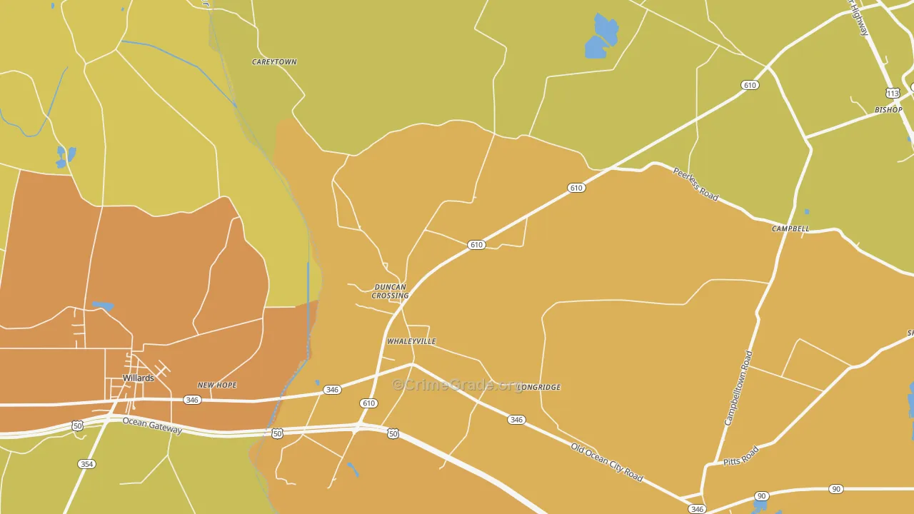 21872, MD Map of Drug-Related Crime Rates