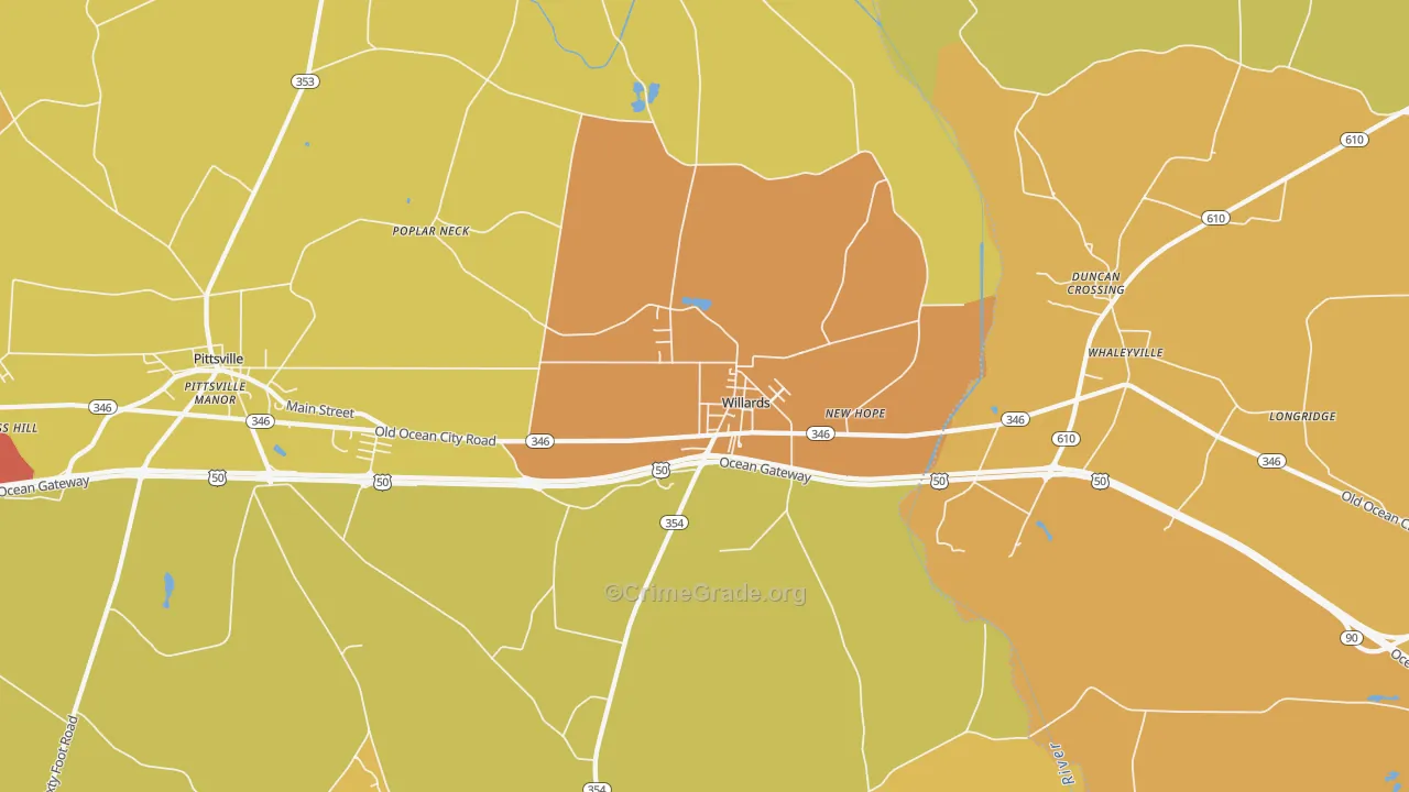 21874, MD Map of Drug-Related Crime Rates
