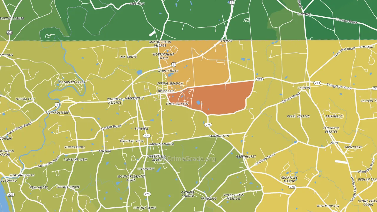 21911, MD Map of Drug-Related Crime Rates