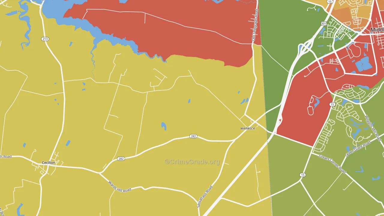 21912, MD Map of Drug-Related Crime Rates